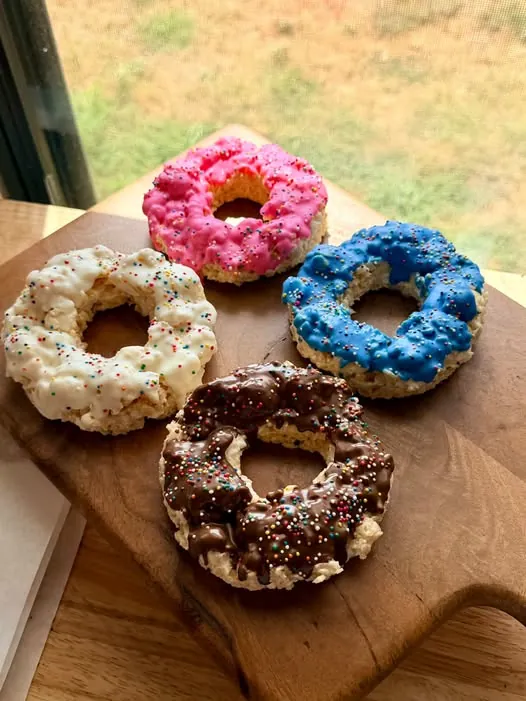 Colorful decorated ring treats