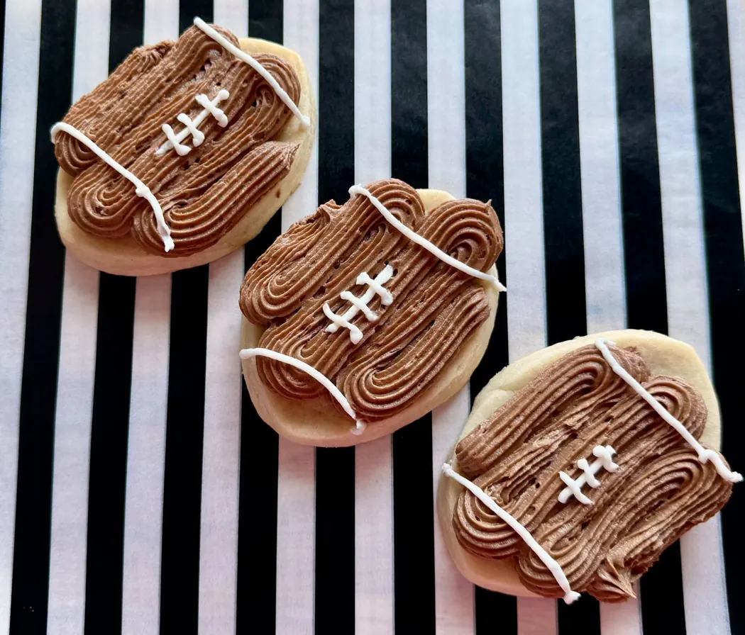 Football decorated cookies