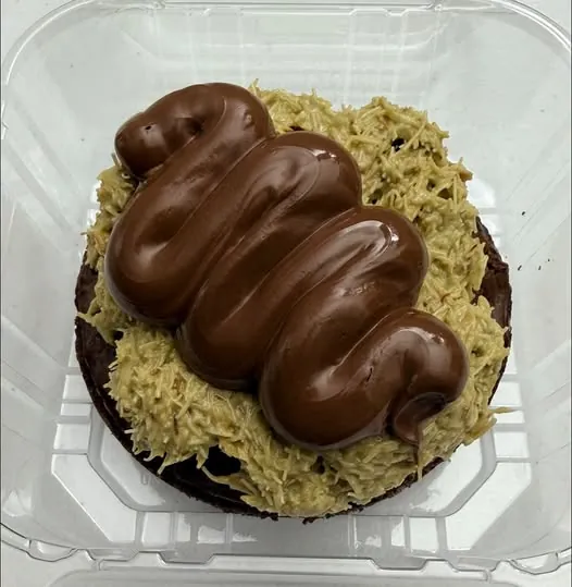 A chocolate-topped treat